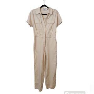 Just Fab Women's Tan Cotton Jumpsuit Size S